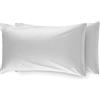 BIANCHERIAWEB Coppia Federe Cuscino Letto 50x80 cm In 100% Cotone Made In Italy In Tinta Unita Con Bottoni Laterali