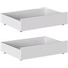 Iconico Home MIK Set 2 cassettoni sottoletto, Legno Composito, Bianco Opaco, 100,5x68x21 cm