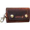 STILORD 'Atticus' Portachiavi con Moschettone in Pelle Vintage Astuccio Portachiavi Piccolo Portafoglio Pochette per Chiavi con Scatola Regalo, Colore:kara - cognac