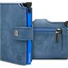BEWMER v2 Portafoglio Uomo Slim In Similpelle Con Protezione RFID Anticlonazione - Porta Carte Di Credito Uomo E Donna Per 9 Tessere, Con Portamonete