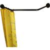 Sikaiqi Asta per tenda da doccia in acciaio inox 304 a forma di diamante (nero a forma di diamante, lunghezza su entrambi i lati: 43-65 Cm, larghezza media: 50-66 Cm)