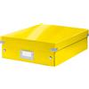 Leitz Click & Store WOW Scatola Organizer Media, per Archivio e Organizzazione di Cavi e Cancelleria, Adatta a Casa e Ufficio, Giallo, 60580016