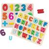 Jacootoys Set di Puzzle di Legno in 2 Pezzi Alfabeto ABC Riconoscimento dei Numeri Giocattolo Educativo per Bambini Ragazze Ragazzi