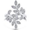 Bling Jewelry Natura Ivy Vine Leaf Fashion Statement Ring Per Le Donne Cubic Zirconia Pave Cz Bypass Argento Placcato Ottone
