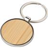 Portachiavi tondo in bamboo e metallo Tillie personalizzate o neutre