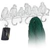 Relaxdays Attaccapanni da Parete, 6 Ganci a Scimmia, 14,5x36,5x4 cm, Appendiabiti in Ghisa, Guardaroba Ingresso, Bianco