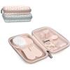 Suavinex, Set manicure per bambini, 0M, con spazzola, pettine, spazzolino da denti con ditale in silicone, forbici, lima e tagliaunghie, Beauty case impermeabile con cerniera, rosa