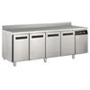 Tavolo Refrigerato Professionale 4 Porte con Piano Profondità 60 cm, con Alzatina, +2°/+8°C, in Acciaio Inox AISI 304