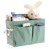 IGNPION Cestini portaoggetti da appendere al comodino in tela, con tasche regolabili, per dormitorio, letto, organizer multiuso per casa, ufficio, scuola, dormitorio, ospedale, verde