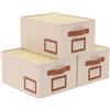 OUTBROS Impilabile Organizer Armadio, 3 Pezzi Contenitori Cassetti, Pieghevole Divisori, Scatole Portaoggetti con 7 Scomparti, per Jeans, Pantaloni, Coperta, Maglione, Beige