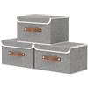 OUTBROS Scatole Portaoggetti con Maniglie, Contenitori Pieghevoli con Coperchio, Organizzatori per Vestiti, 33 x 23 x 20 cm, 3 Pezzi, Grigio