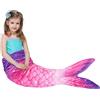 WERNNSAI Coperta con Coda di Sirena - Coperta Indossabile con Sirena in Peluche per Ragazze Bambini 140 x 60 cm Sacco a Pelo Calda per Adolescenti Regalo di Compleanno (Viola & Rosa)