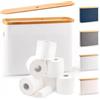 Lonbet - Cestino per Grigio Chiaro- Porta Carta Igienica - Organizer Bagno - Cestino Portaoggetti di Bambù, Cestino Bagno Porta Carta Igienica, Organizer per Accessori