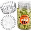 KADAX Pesi di Fermentazione - Set da 12 | Accessorio fi 82 mm con Rete per Barattoli TO82 | Inserto Plastica per Crauti, Kimchi & Cetriolini | senza BPA