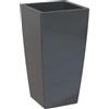ARTEVASI Vaso Pisa, Vaso per Fiori di Forma Quadrata con Inserto, da Interno o Esterno, Altezza 60 cm, Antracite