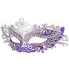 Hoshin Maschera Carnevale Donna, Maschera Veneziana Adulti Ideale Mezzo Viso per Venezia e Il Fantasma dell'Opera (Viola e argento)