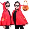 Tuofang Costume da Diavolo di Halloween, Mantello Demoniaco per Bambini, Costume da Strega con Borsa di Zucca, per Festa di Cosplay per Ragazzo e Ragazza