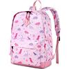 VASCHY Zaino per bambini, scuola materna 4-6 anni carino leggero impermeabile zaino dinosauro unicorno per A4 cartelle primarie prescolari con cinturino petto, Dinosauro Rosa, Taille unique, Carino