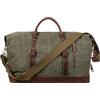 S-ZONE Unisex Borsa da Viaggio 52-55L Vintage Canvas Crazy Horse Finiture in Pelle Bagaglio a Mano Weekender Borsa Sportiva per Viaggi Weekend Vacanze