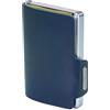 Mondraghi Miniwallet in Vera Pelle Leggero e Tascabile. Portafoglio Slim per Carte di Credito Banconote Tessere e Documenti Modello Basic Outlet Blu per Uomo e Donna