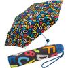 happy rain Ergobrella - Ombrello tascabile per bambini con elementi riflettenti, ABC., 89 cm