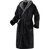 Mount Swiss Accappatoio da donna e uomo in ARBON con cappuccio in pregiato cotone, vestaglia soffice, spugna, kimono con colori e taglie a scelta S - 8XL I Bath-Robe Öko-Tex Standard 100, Nero , 8XL