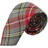 King & Priory Cravatta con Classico Disegno Scozzese Grigio & Rosso