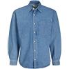 JACK & JONES Camicia over di jeans con taschino sul petto e chiusura con bottoni Blu Denim chiaro