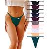 FINETOO G, Perizoma da Donna, Set da 10 Pezzi, in Cotone, Senza Cuciture, con Fascia in Vita, Sexy, Taglie S-XL