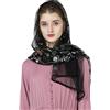 BEAUTELICATE Velo Ricami Pizzo Chiesa Mantilla Sciarpa Scialle Donna per Messa Cattolica Matrimonio Sposa Cerimonia Champagne Nero Bianco (Motivo Floreale E Foglie - Nero,Taglia Unica)
