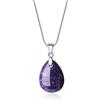 COAI Collana da Donna in Argento Sterling 925 con Ciondolo Goccia in Charoite