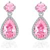 VONSSY Orecchini pendenti a goccia| Pietre preziose Waterdrop Teardrop Cristallo placcato oro bianco Orecchini ipoallergenici con zirconi cubici | Regalo di gioielli alla moda