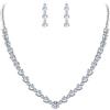 EVER FAITH Collana Fede Nozze Elegante d'Argento-fondo Zircon del cerchio fiore Set