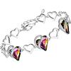Leafael Festa della Mamma Bracciale Donna Cuore Infinity Love con Pietra dei Desideri e Cristalli Portafortuna Gioiello Anallergico Argento o Oro Rosa con Scatola Regalo Estensore Catena 7+2 Pollici