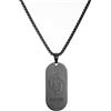 AFSTALR Segno Zodiacale Collana Pesci Pendente Piatto militare Nero Zodiaco Collana Regalo di Natale Uomo