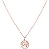 PURELEI® Collana con mappa del mondo (oro e oro rosa) con ciondolo (40 cm di lunghezza) e Acciaio inossidabile, colore: World Map-oro rosa, cod. 1