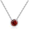 Qings Collana Gennaio con Ciondolo Rosso in Argento Sterling 925 - Ciondolo Birthstone Gennaio con Diamante Rosso Regali Gioielli per Donne e Ragazze