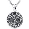 Eusense Gioielli Vichinghi Vegvisir Collana Argento 925 Ciondolo Amuleto Mitologia Norrena Catena Vichinga Regalo per Uomo Donna