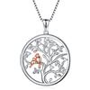 LONAGO Collana Albero Della Vita 925 Sterline D'argento Carino Uccelli Albero Genealogico Pendente Collana Gioielli per le Donne