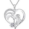 YL Collana di Cavallo in Argento 925 con Aprile Pietra Portafortuna Zirconia Cubica Bianco Gioielli Cuore Ciondolo a Forma di Cavallo per Donna Fidanzata