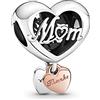 Annmors Donna Ciondolo a Cuore Thank You Mum Argento 925 Colgantes per Charm Bracciale