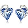 Leafael San Valentino Orecchini Donna Cuore Infinito, Orecchini Pietra di Nascita con Cristalli Curativi, Gioielli Ipoallergenici, Argento, Scatola Regalo Inclusa