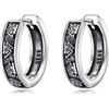 YFN Orecchino a cerchio celtico vichingo Orecchino a pendente con nodo celtico in argento sterling per donne