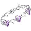 Leafael Festa della Mamma Bracciale Donna Cuore Infinity Love con Pietra dei Desideri e Cristalli Portafortuna Gioiello Anallergico Argento o Oro Rosa con Scatola Regalo Estensore Catena 7+2 Pollici