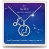 Qings Collana Segno Zodiacale Toro Stella Pendente Oroscopo Astrologia Argento Sterling 925 Collana per Donne Ragazze