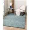 Unique Loom Solo Solid Shag Collection - Tappeto moderno in peluche morbido e lussureggiante (1,2 m x 1,8 m, rettangolare, blu ardesia)