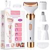 ACWOO Rasoio Elettrico Donna, 4 in 1 Epilatore Elettrico Donna, Rasoio Donna Elettrico Senza Fili, Multifunzione Rasoio a Secco e Bagnato per Una Rasatura Delicata e Accurata, Impermeabile (B)