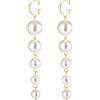 Kiszu Orecchini pendenti in argento Sterling con perle barocche, regolabili, con cristalli scintillanti, pendenti, gioielli per donne e ragazze, Perla, Perla