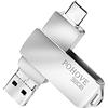 POHOVE Chiavetta USB 32 GB, 3 in 1 Pennetta USB Type C 32 Giga Tipo C/Micro USB/USB 3.0 Impermeabile Pen Drive 32 GB Per PC, MacBook, Tablet, Huawei, Xiaomi, Android Smartphone (Argento)