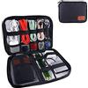 OrgaWise Organizer Accessori Porta Viaggio per Elettronica Portatile Custodie per Dischi rigidi, Cavi di Ricarica, Caricabatterie USB etc(Black-01)